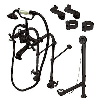 Kingston Brass CCK5105AX Vintage Freestanding Clawfoot Tub Faucet Package with Supply Line, Oil Rubbed Bronze