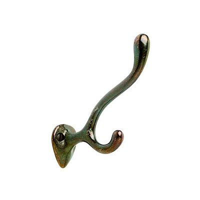 Solid Bronze Two Prong Hook - Multiple Finishes Available