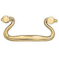 Polished Brass Colonial Revival Drawer Pull - 3" on center