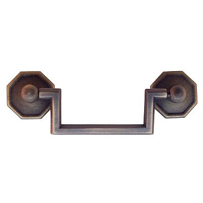 Colonial Revival or Mission Drawer Pull - 3'' On Center Antique Brass