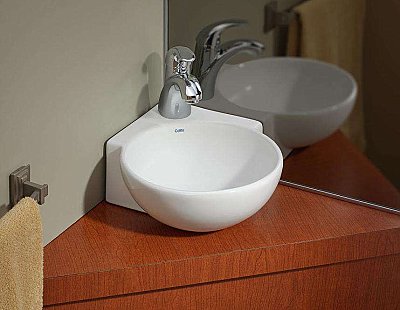 Corner Vitreous China Overcounter/Wall Mount Lavatory / Sink