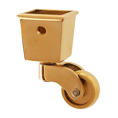 Square Cup Caster - Polished Brass