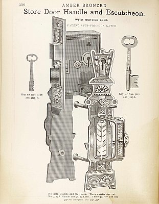 Antique Cast Iron Store Door Pull By P. & F. Corbin - Circa 1885
