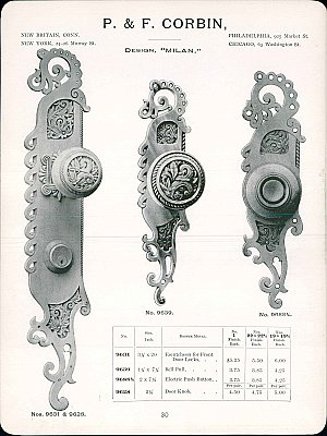 Antique Cast Bronze Door Plate - Possibly By P. & F. Corbin - Circa 1892