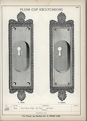 Antique Sliding/ Pocket Door Lock Set in "New York" Design by P. & F. Corbin - Circa 1895