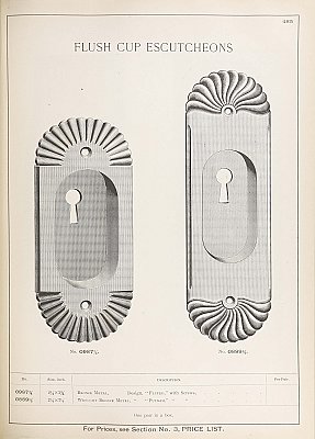 Antique Wrought Bronze "Putnam" Design Pocket Door Flush Escutcheon Pull Set by P. & F. Corbin - Circa 1895