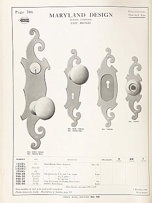 Pair of Antique Cast Bronze "Maryland" Design Door Plates By P. & F. Corbin - Circa 1905