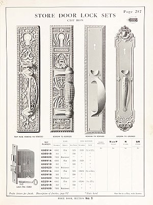 Antique Cast Iron Store Door Pull By P. & F. Corbin - Circa 1895