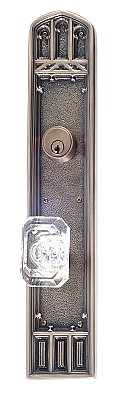 Oxford 18" Plate Entry Door Set with Andover Crystal Knob - Multiple Finishes