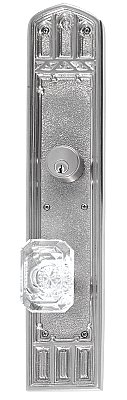 Oxford 18" Plate Entry Door Set with Andover Crystal Knob - Multiple Finishes