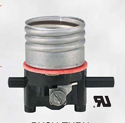 Standard Keyless Push-Thru Electrolier Socket - Standard - Leviton Brand