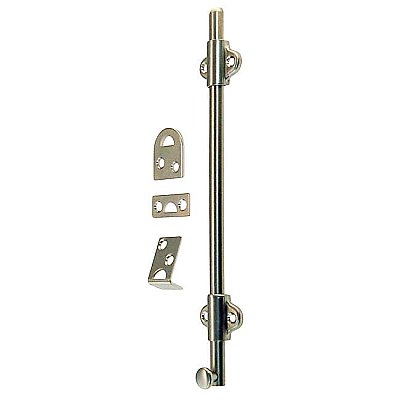 8" Surface Door Bolt, Brushed Nickel