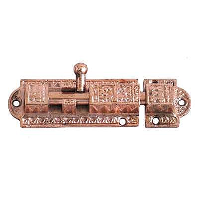 Cast Iron Victorian Privacy Barrel Bolt - Copper Finish