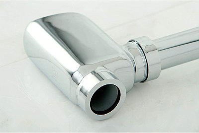 Trimscape Euro Brass Oval Bottle Trap Sink Drain - 1-1/4" OD - Polished Chrome