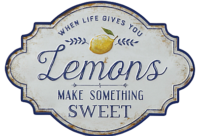 "When Life Gives You Lemons Make Something Sweet" © Embossed Wall Sign Decor
