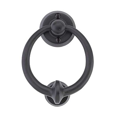 Bronze Sandcast 4" Ring Doorknocker, Flat Black