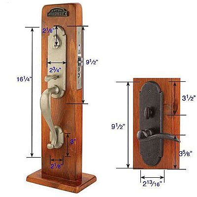 Cheyenne Sandcast Bronze Mortise Entry Door Hardware Set