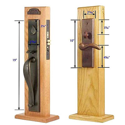 Emtek Rectangular Full Length Sandcast Bronze Mortise Entry Door Hardware Set