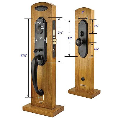 Octagon Lost Wax Cast Bronze  Mortise Entry Door Hardware Set
