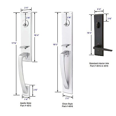 Apollo Brass Tubular Entry Door Hardware Set
