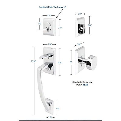 Ares Brass Tubular Entry Door Hardware Set