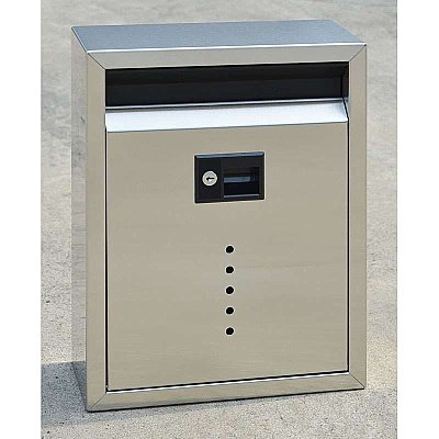 Contemporary Locking Mailbox - Brushed Stainless Steel