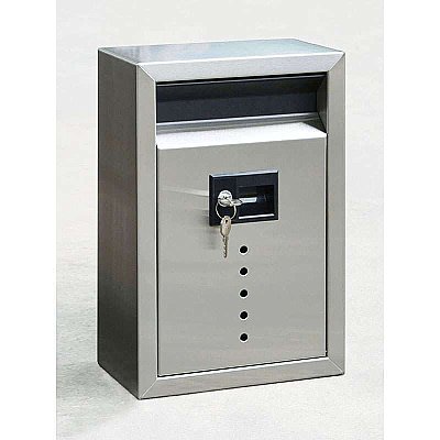 Contemporary Locking Mailbox - Brushed Stainless Steel