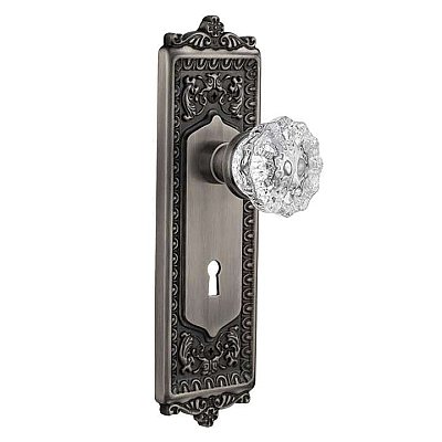 Complete Door Set - Featuring Egg & Dart Plate with Crystal Knob
