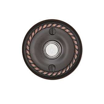 Lighted Solid Brass Electric Doorbell, Rope Style, Multiple Finishes