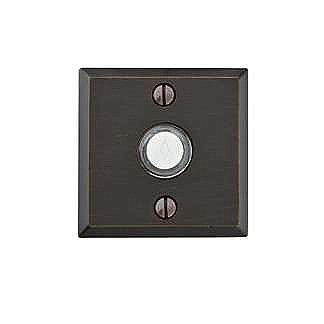 Lighted Sandcast Bronze Electric Doorbell, Square #6 Rosette Style, Multiple Finishes