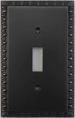 Egg And Dart Oil Rubbed Bronze Forged Single Toggle Switchplate / Cover Plate