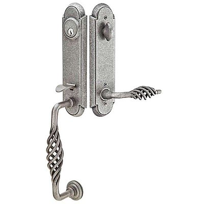 Monolithic with Lafayette Grip Wrought Steel Tubular Entry Door Hardware Set
