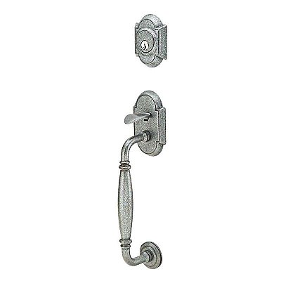 Monolithic with Normandy Grip Wrought Steel Tubular Entry Door Hardware Set