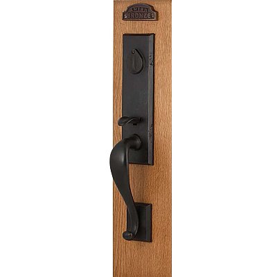 Rectangular Monolithic Sandcast Bronze Tubular Entry Door Hardware Set