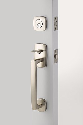Urban Modern Brass Tubular Entry Door Hardware Set