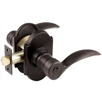 Emtek #1 Rosette Sandcast Bronze Key-In-Knob Durango Lever Tubular Latch Entry Door Hardware Set