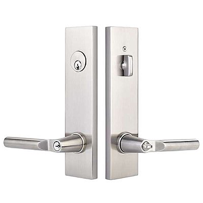 Modern Rectangular Brass Two-Point Door Hardware Lockset
