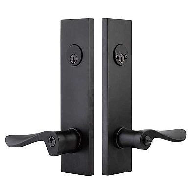 Modern Rectangular Brass Two-Point Door Hardware Lockset