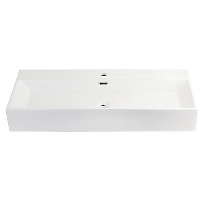 Fauceture Camilla 39" x 16" Rectangular Vessel Sink - White