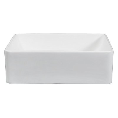 Fauceture Arcticstone Solid Surface White Stone Vessel Sink - Matte White