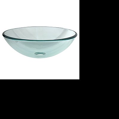 Fauceture Templeton 16-1/2" Round Tempered Glass Vessel Sink - Crystal Clear