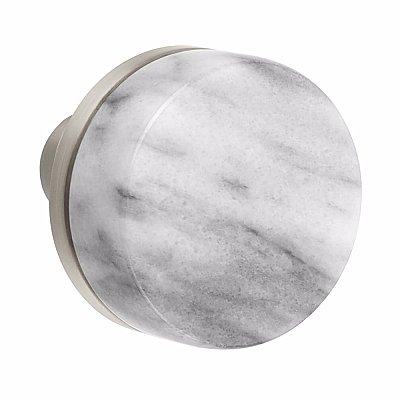 Emtek Select Conical White Marble Knob Door Hardware Set - Multiple Rosette and Finish Options