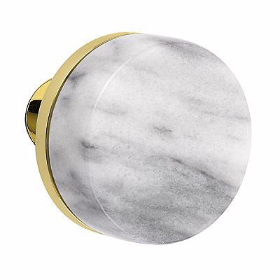 Emtek Select Conical White Marble Knob Door Hardware Set - Multiple Rosette and Finish Options