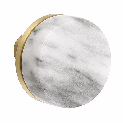 Emtek Select Conical White Marble Knob Door Hardware Set - Multiple Rosette and Finish Options