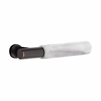 Emtek Select T-Bar White Marble Lever Door Hardware Set - Multiple Rosette and Finish Options