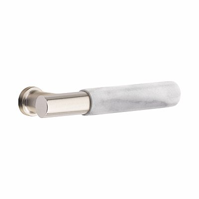 Emtek Select T-Bar White Marble Lever Door Hardware Set - Multiple Rosette and Finish Options