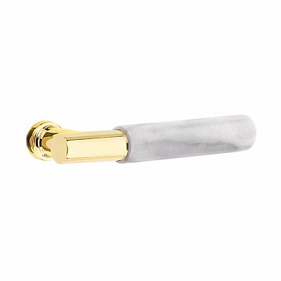 Emtek Select T-Bar White Marble Lever Door Hardware Set - Multiple Rosette and Finish Options
