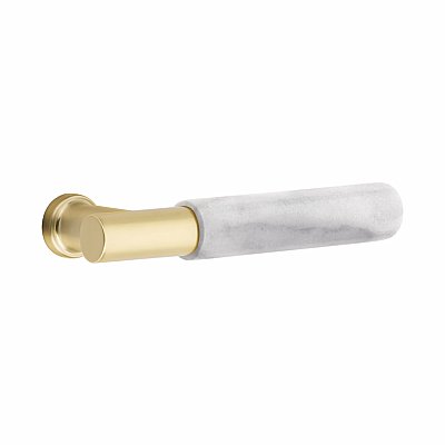 Emtek Select T-Bar White Marble Lever Door Hardware Set - Multiple Rosette and Finish Options