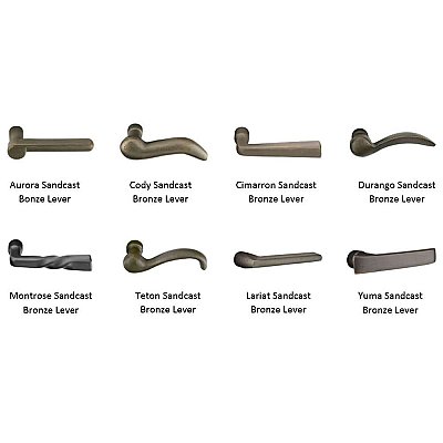 Emtek Rectangular Full Length Sandcast Bronze Mortise Entry Door Hardware Set