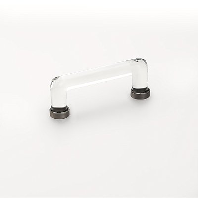 Modern Glass Crystal Cabinet Pull - 4" on Center - Multiple Finishes Available